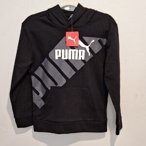 PUMA Kids Black and Gray Hoodie